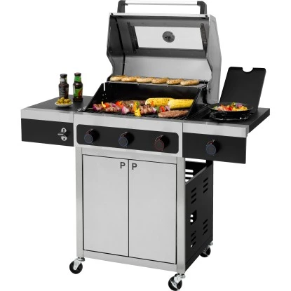 Tepro Gasgrill Keansburg 3 Mit Seitenbrenner Schwarz-Edelstahl 4 Tepro Gasgrill Keansburg 3 Mit Seitenbrenner Schwarz-Edelstahl – Bild 2
