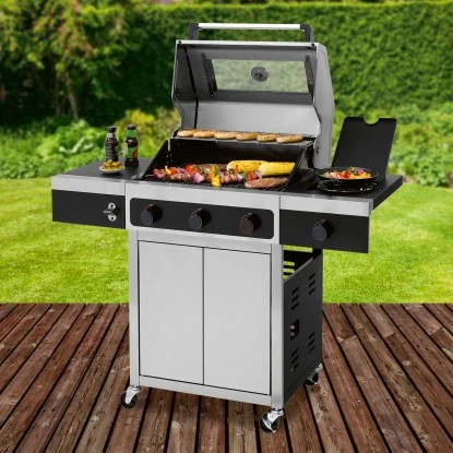 Tepro Gasgrill Keansburg 3 Mit Seitenbrenner Schwarz-Edelstahl 5 Tepro Gasgrill Keansburg 3 Mit Seitenbrenner Schwarz-Edelstahl – Bild 3